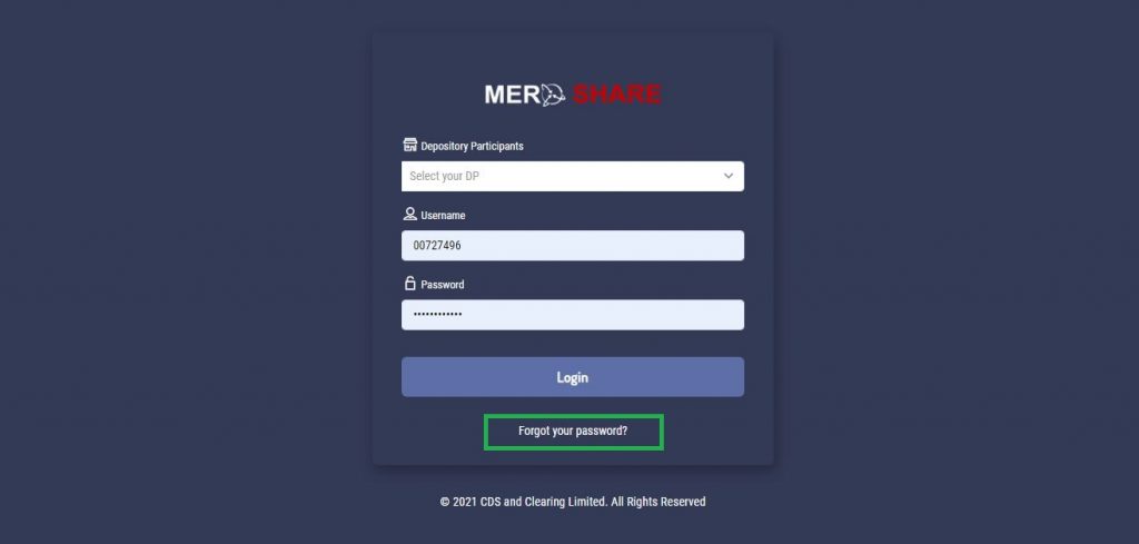 Change Meroshare Password