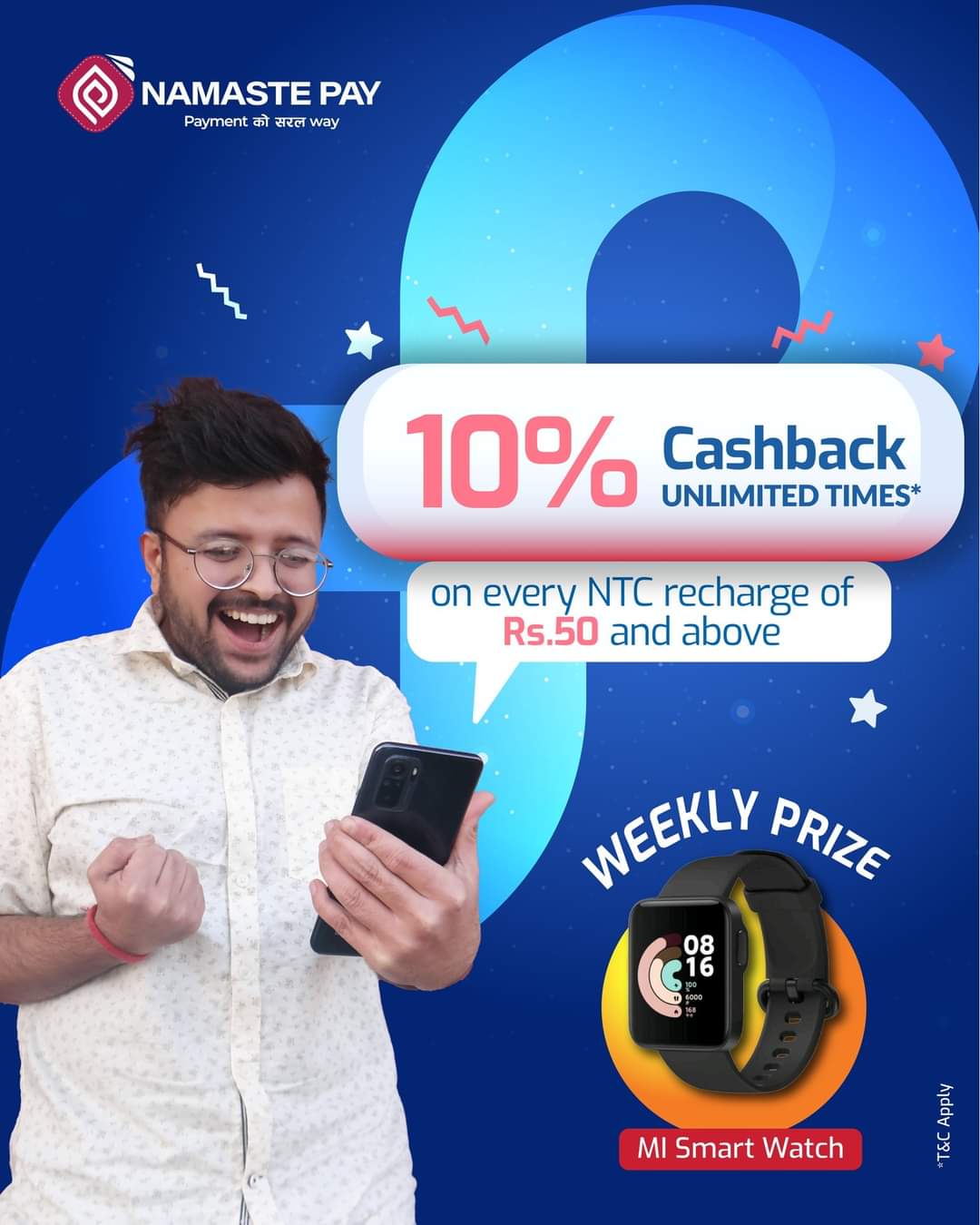 Namaste Pay 10% Cashback Offer