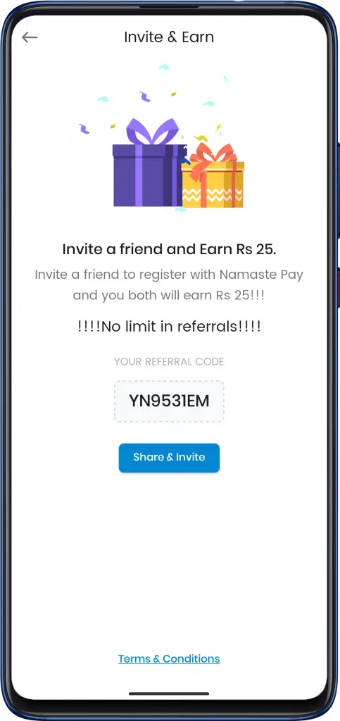 Namaste Pay Refer and Earn