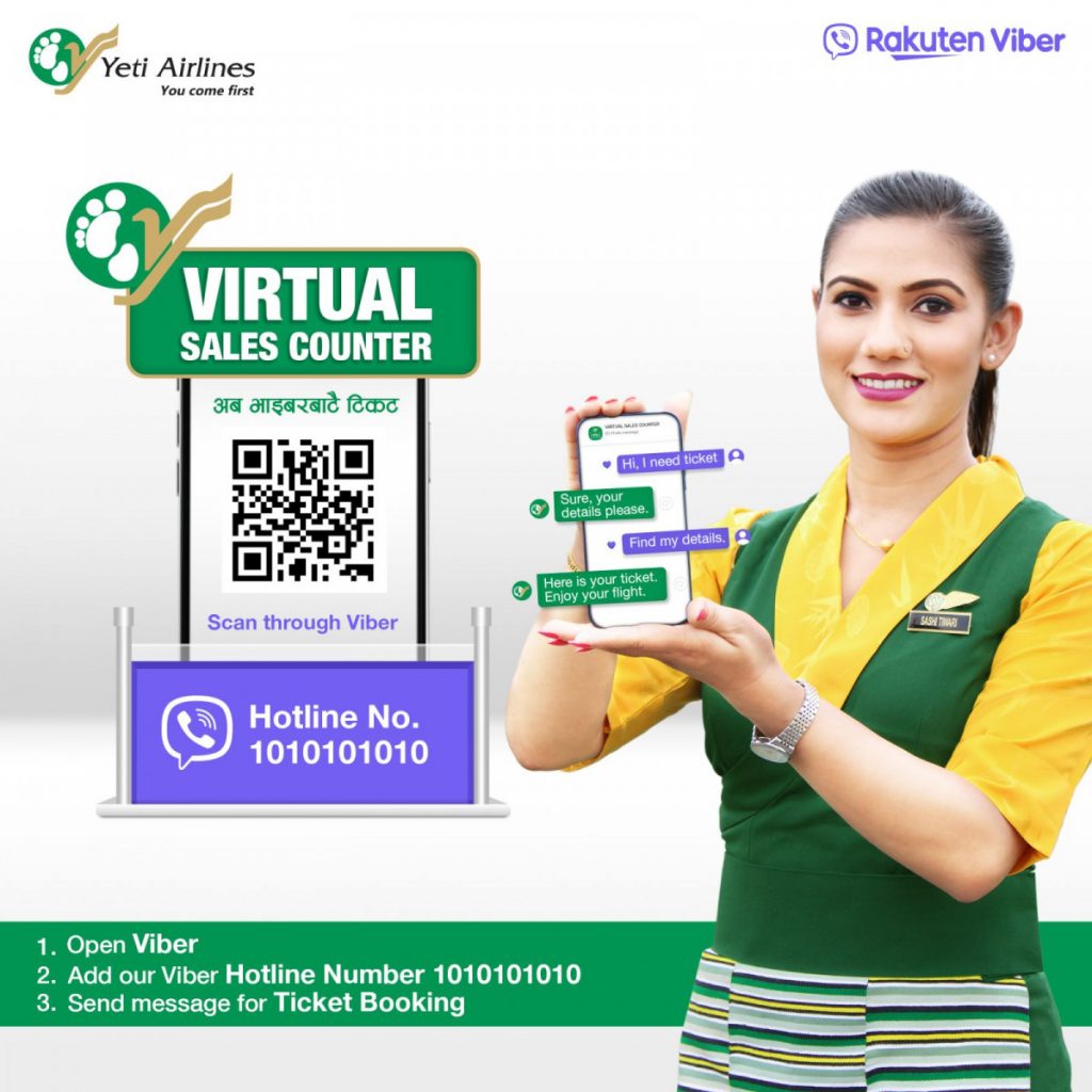 Yeti Airlines Ticket Booking Via Viber