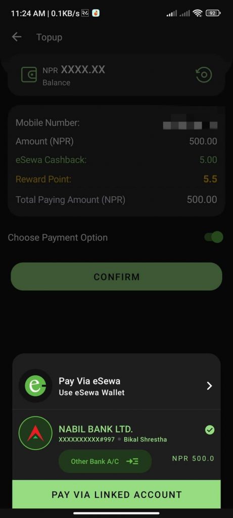 eSewa Cashback offer on Nabil Bank