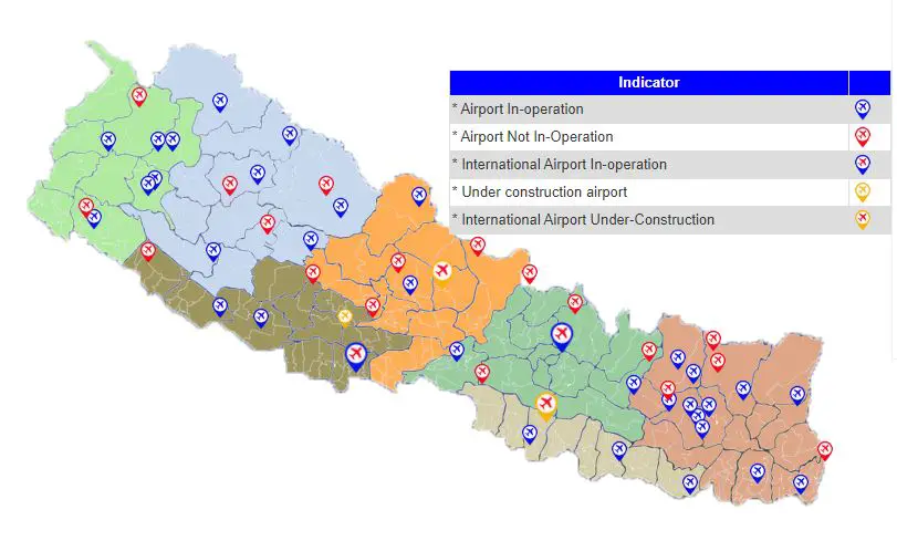 Airport map Nepal