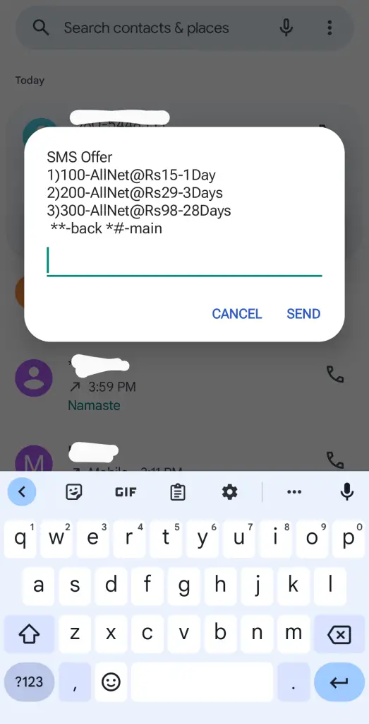 Buy SMS Pack in Ntc