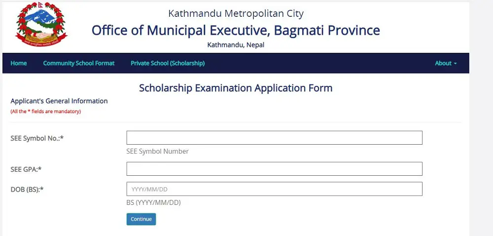 how to apply for class 11 scholarship in Kathmandu