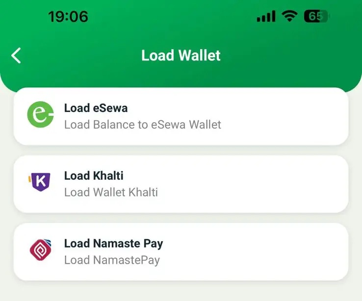 Namastepay fund load with nBank Nabil bank