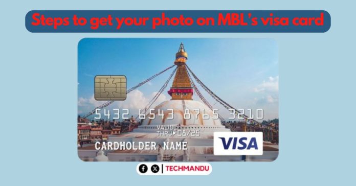 Machhapuchchhre Bank visa card with a photo