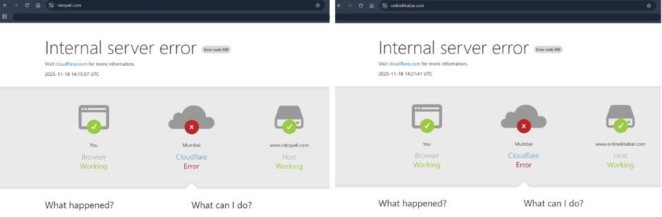 Cloudflare Nepali sites outage