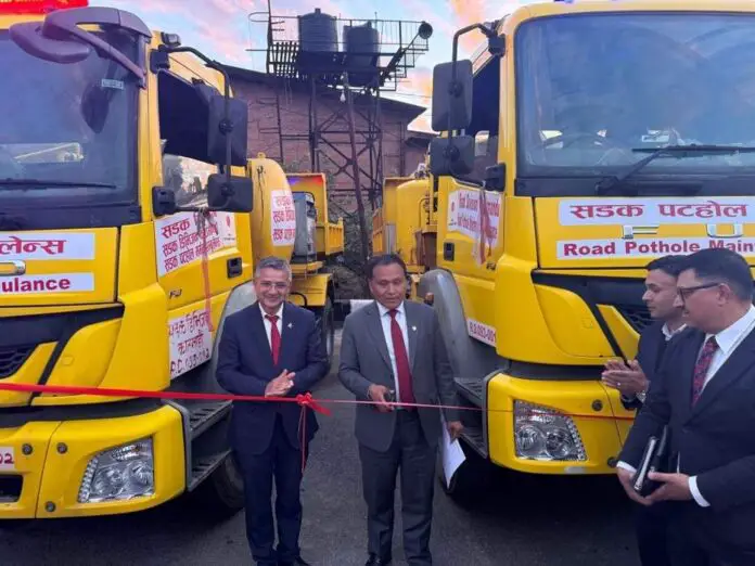 Road ambulances to repair potholes on roads in Kathmandu