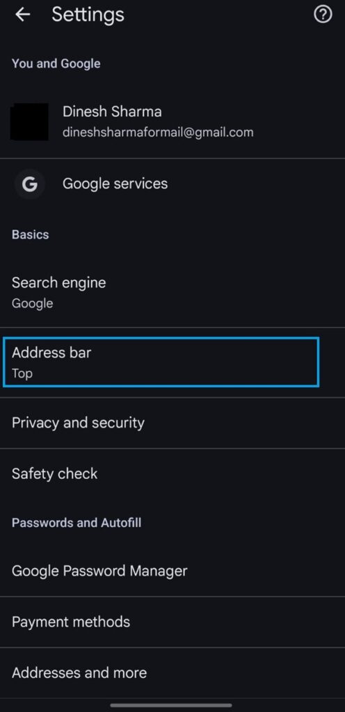 Change Google Chrome browser address bar to bottom