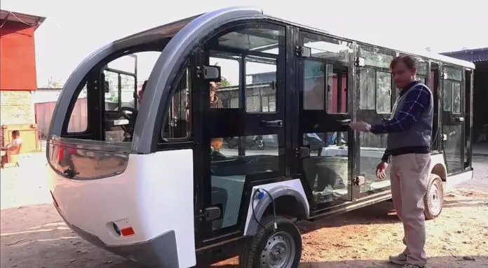 Made in Nepal electric bus by Sundar Auto